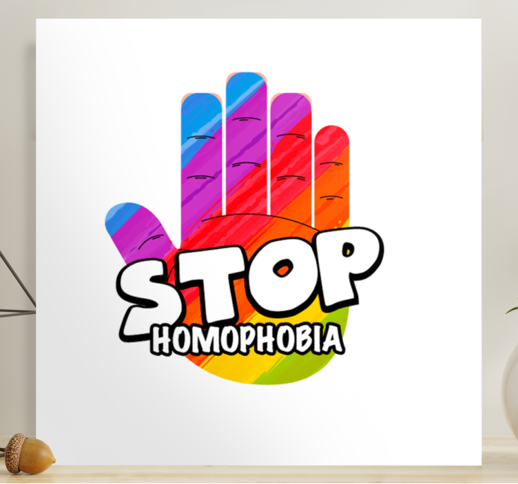 Stop homophobia quote canvas - TenStickers