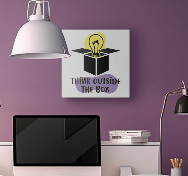 Think outside the box text inspirational canvas - TenStickers