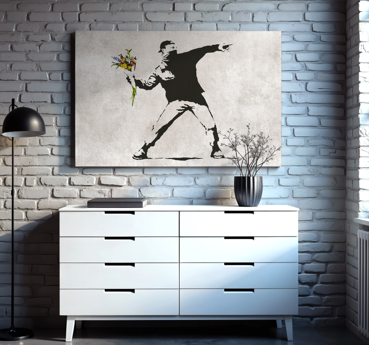 Throwing flowers canvas art - TenStickers