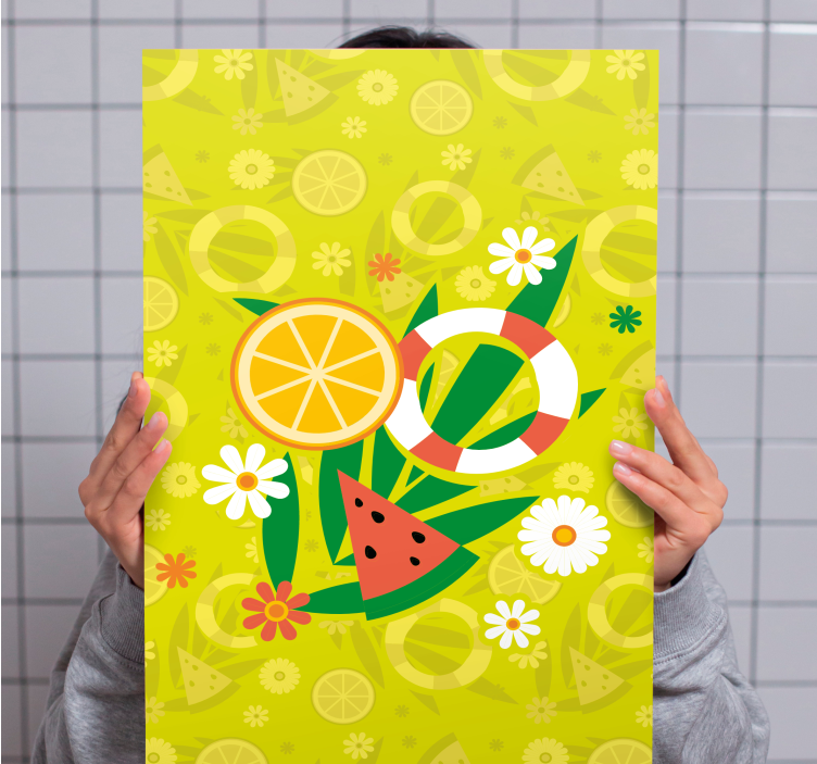 Tropical fruit delight fruit canvas wall art - TenStickers