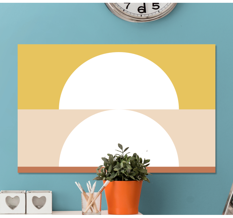 Two semi-circles geometric art geometric canvas - TenStickers