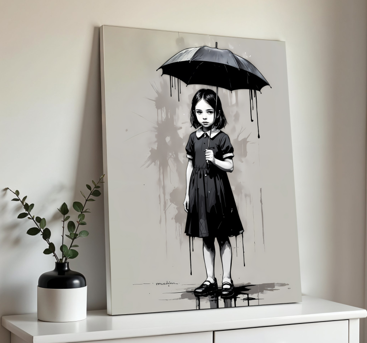 Umbrella girl canvas art - TenStickers
