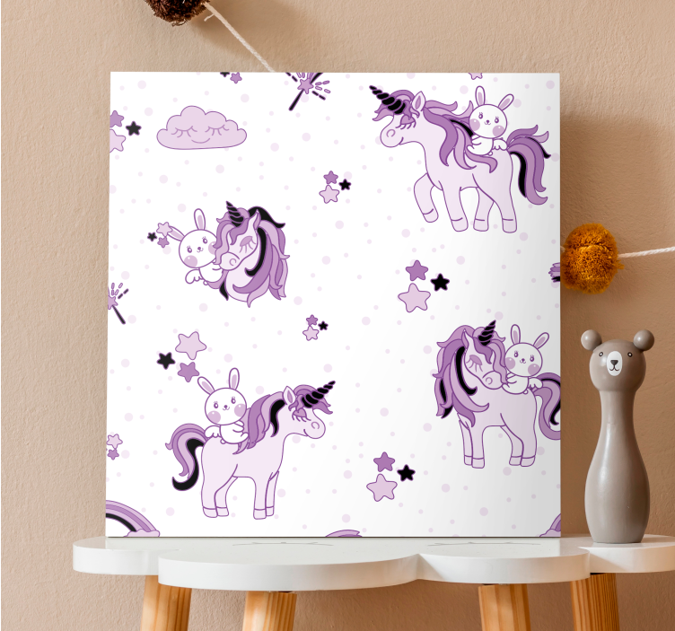 Unicorn pictures framed cute unicorn adventure - TenStickers