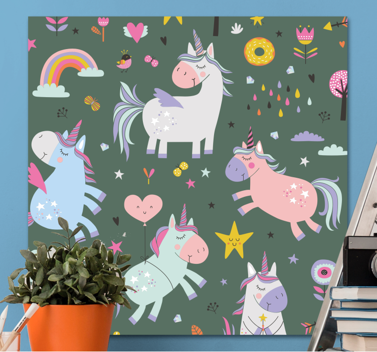 Unicorn pictures framed magical unicorn parade - TenStickers