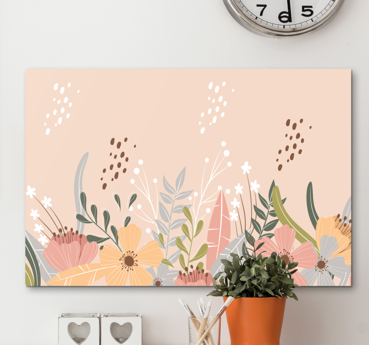 Pastel Floral Design Flowers  canvas - TenStickers
