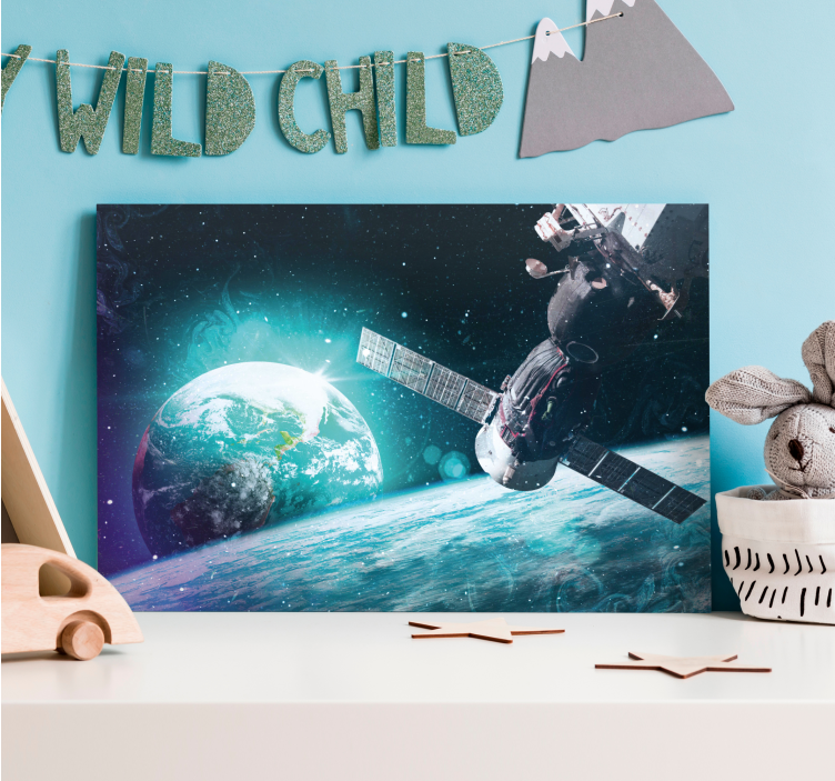 World map wall art space exploration design - TenStickers