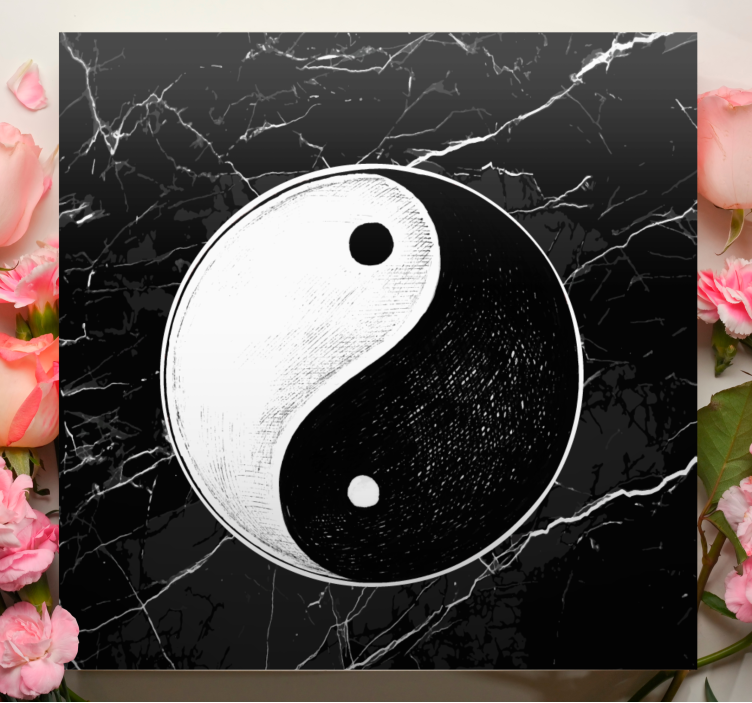 Yin Yang marble oriental canvas wall art - TenStickers