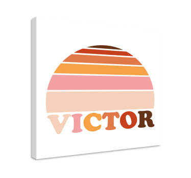 Sunset serenity retro canvas - TenStickers