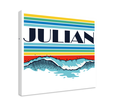 Retro waves customisable canvas prints - TenStickers