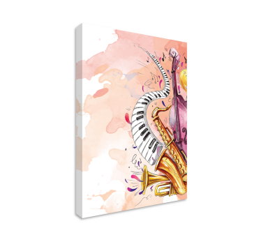 Watercolor musical instruments canvas wall art - TenStickers