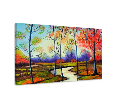 Coloured Modern Art Tree canvas art - TenStickers