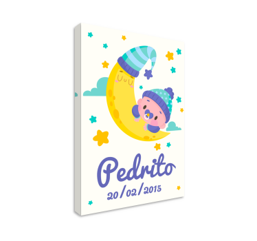 Cocktail canvas sleeping baby moon - TenStickers