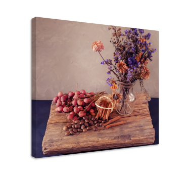 Flowers and Grapes fruit canvas art - TenStickers