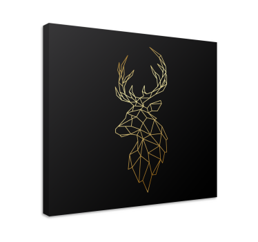 Golden origami deer Stag canvas prints - TenStickers