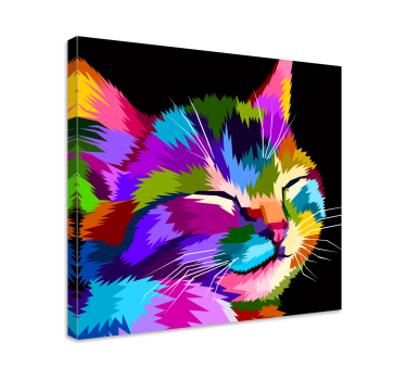 Rainbow cat wall art canvas - TenStickers