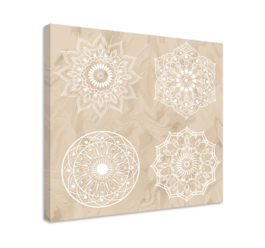 four beige mandala print wall art - TenStickers