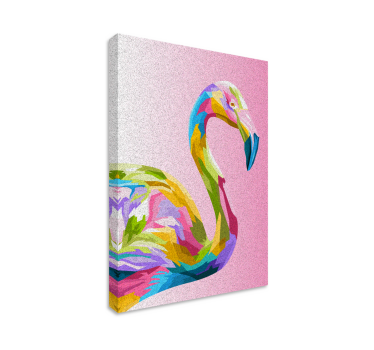 Flamingo art feather canvas - TenStickers