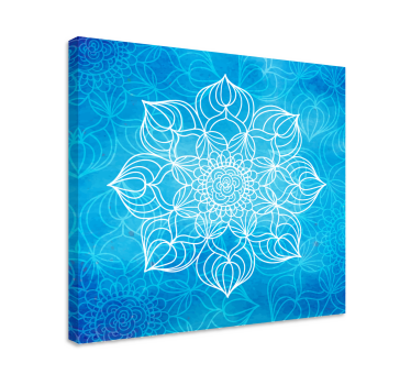 Blue paint splash mandala print wall art - TenStickers