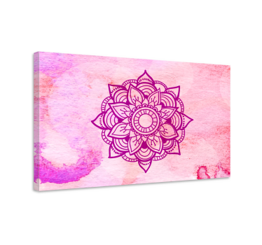 Pink watercolour mandala print wall art - TenStickers