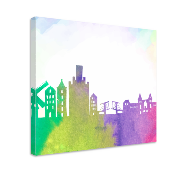 Colorful Amsterdam skyline City skyline prints - TenStickers
