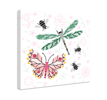 Lullaby, butterfly and flies dragonfly canvas prints - TenStickers