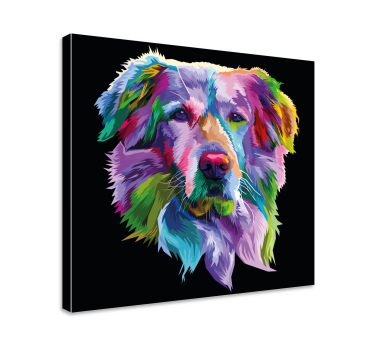 Colourful pet face dog canvas pictures - TenStickers