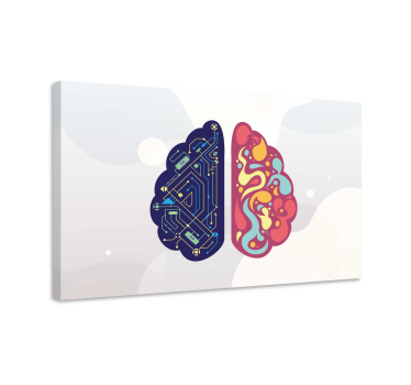 Technology Brain abstract framed wall art - TenStickers