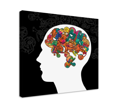 Brain cogs abstract framed wall art - TenStickers