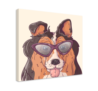 Dog in glasses dog canvas pictures - TenStickers