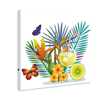 Fruits and butterfly  fruit canvas art - TenStickers