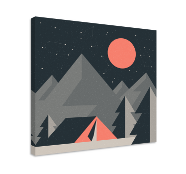 Geometric style forest  nordic canvas art - TenStickers