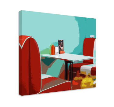 Retro vintage restaurant wall prints for living room - TenStickers