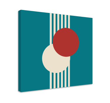 Two circles abstract art geometric canvas art - TenStickers