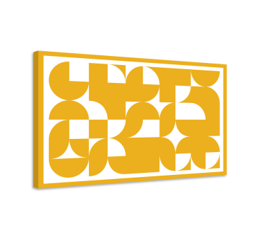 Art shapes yellow pattern geometric canvas art - TenStickers