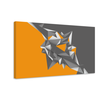 Gray and orange geometric forms 3D canvas pictures - TenStickers