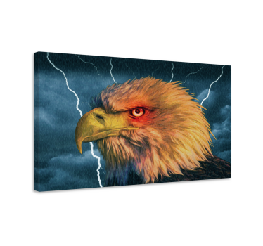 Blue electric eagle 3D canvas pictures - TenStickers