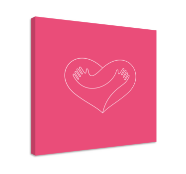 Hugging a heart 3D canvas pictures - TenStickers
