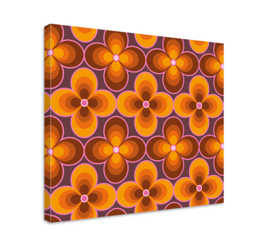Flower retro groovy pattern vintage wall prints - TenStickers