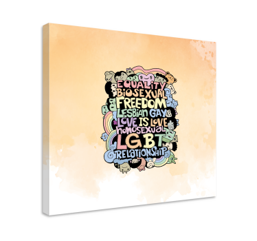 Hand drawing names of lgbt home wall canvas - TenStickers