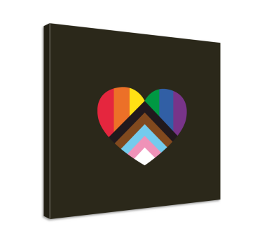Retro canvas heart shaped layers - TenStickers