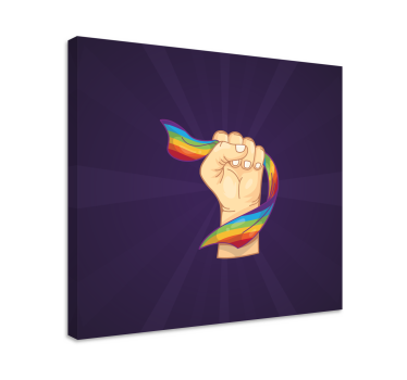 Strong fist and lgbt flag home wall canvas - TenStickers
