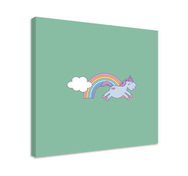 Unicorn pictures framed happy unicorn jumping - TenStickers