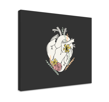 Landscape canvas heart flower arrangement - TenStickers