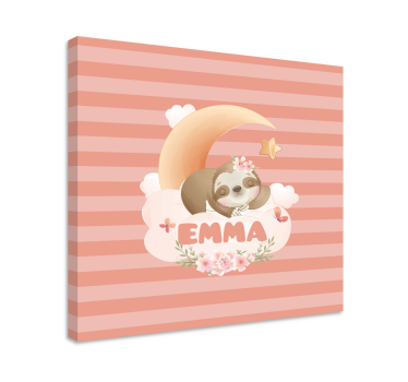 3d pictures wall art sloth and moon - TenStickers