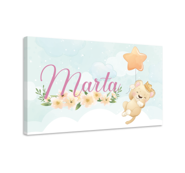 Cocktail canvas cute lion balloon art - TenStickers
