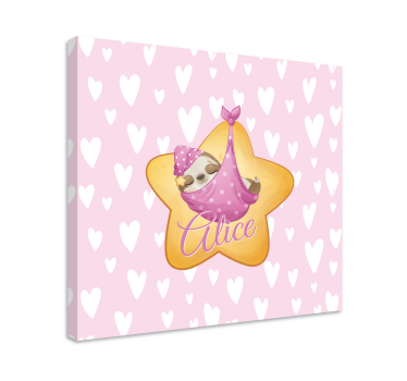 Cocktail canvas sleeping sloth star - TenStickers