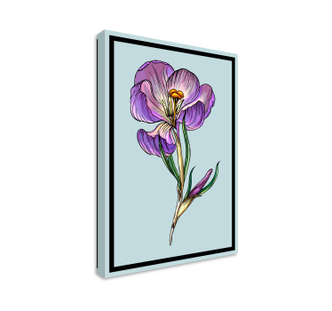Sweet drawing blue crocus floral canvas - TenStickers