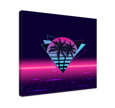 Vaporwave style palm tree vintage wall prints - TenStickers