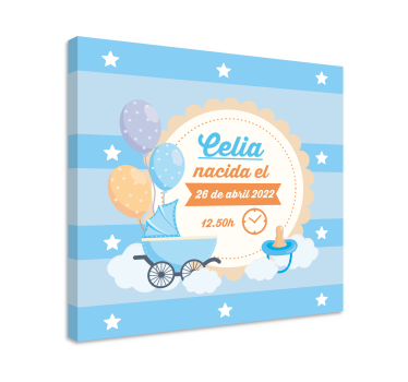 Cocktail canvas baby announcement celebration - TenStickers