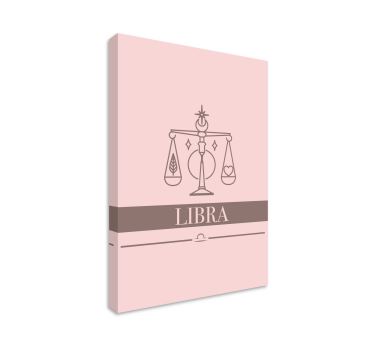 Libra pink card zodiac sign wall prints for living room - TenStickers